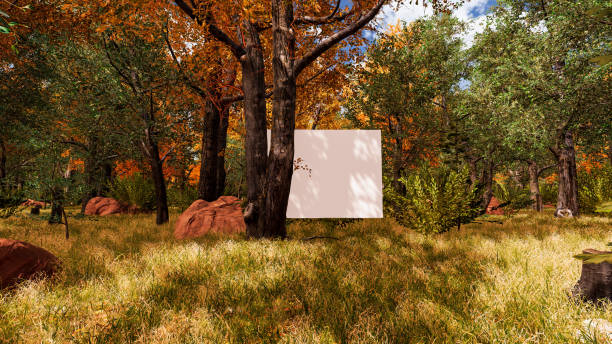 istock 3D Render Background to ecology and sustainable development, environmental concept to safeguard biodiversity and growing economy with  landscape 1447945215