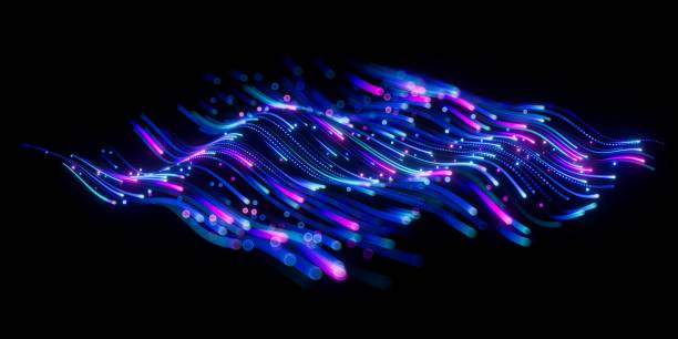 istock 3d render, abstract pink blue neon background, unfocused glowing lines and bokeh lights, ultraviolet wallpaper 1447956938