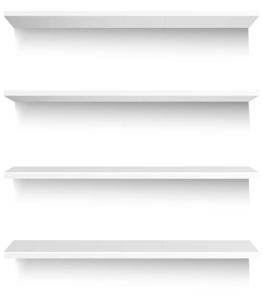 istock White empty supermarket retail store shelves isolated on white background vector illustration 1447957427