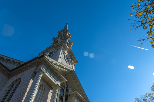 Providence, Rhode Island, USA- November 22, 2022: First Unitarian Church in America,  is an American Unitarian Universalist congregation in Providence, Rhode Island. The congregation was founded in 1723, and the current church building was dedicated in 1816.