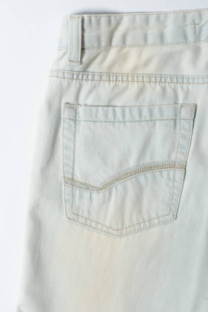 istock Close up shot back pocket of a ice blue jeans. 1447960119