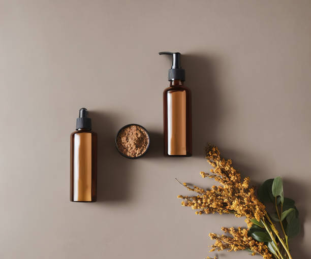 istock cosmetic products in bottle standing on table 1447961990