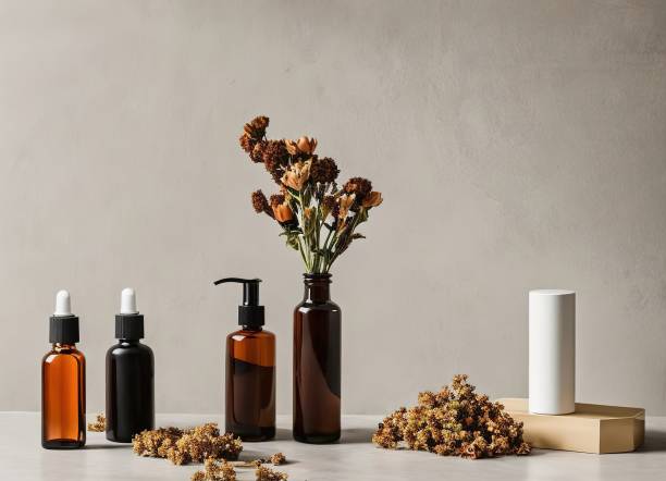 istock cosmetic products in bottle standing on table 1447962022