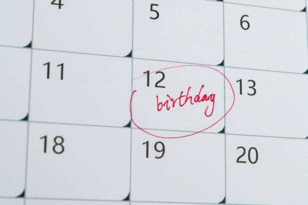 istock Calendar with marked birthday date 1447964247