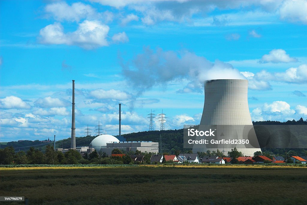 Nuclear Power Plant Nuclear Power Plant in Germany Air Pollution Stock Photo