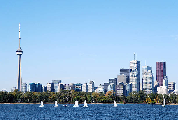 istock Toronto skyline with sailboats 144796681
