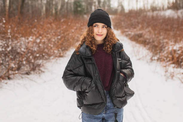 istock Woman in black jacket 1447968429