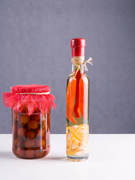 tomatos in the jar stock photo