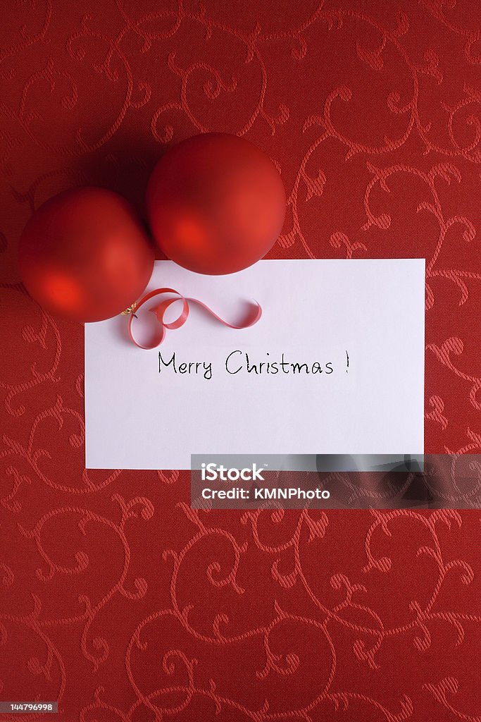 Tarjeta de navidad rojo - Foto de stock de Adorno de navidad libre de derechos