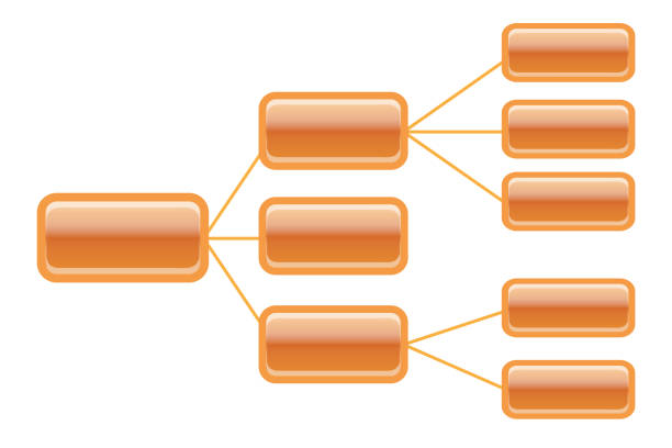 istock Business organization chart with business men and women. Strokes/lines have not been expanded. 1447970214