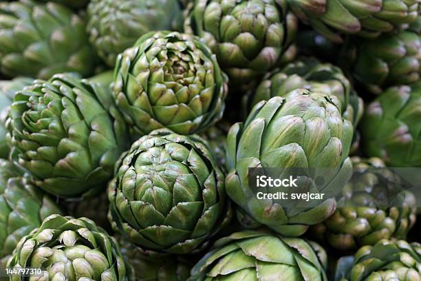 Stand Of Artichokes Stock Photo - Download Image Now - Artichoke, Agriculture, Arrangement