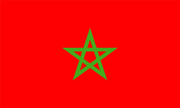 モロッコの国旗。 - moroccan flags点のイラスト素材／クリップアート素材／マンガ素材／アイコン素材