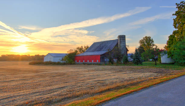 istock Old Red Barn at sunrise-Tipton County, Indiana 1447976514