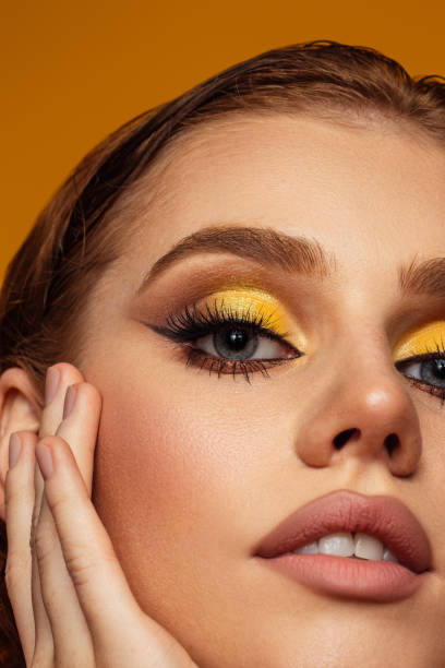 istock Beautiful woman with bright make-up 1447978470