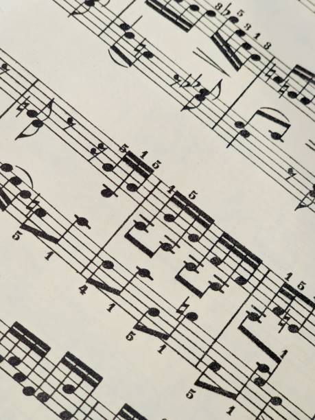 istock piano sheet music fragment, classical music 1447979380
