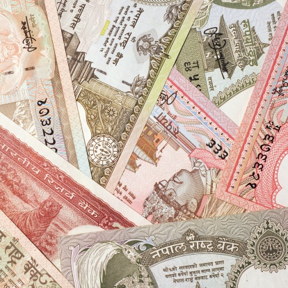 Nepali Rupee bank notes.