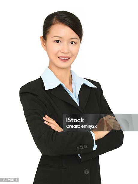 Asiatische Geschäftsfrau Lächelnd Bei Selbstvertrauen Stockfoto und mehr Bilder von Anzug