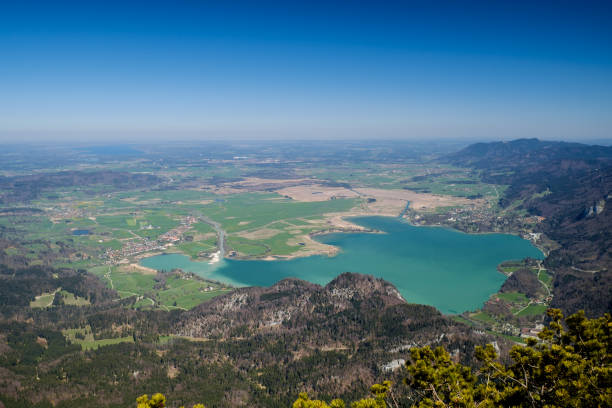Lake Kochel from above stock photo