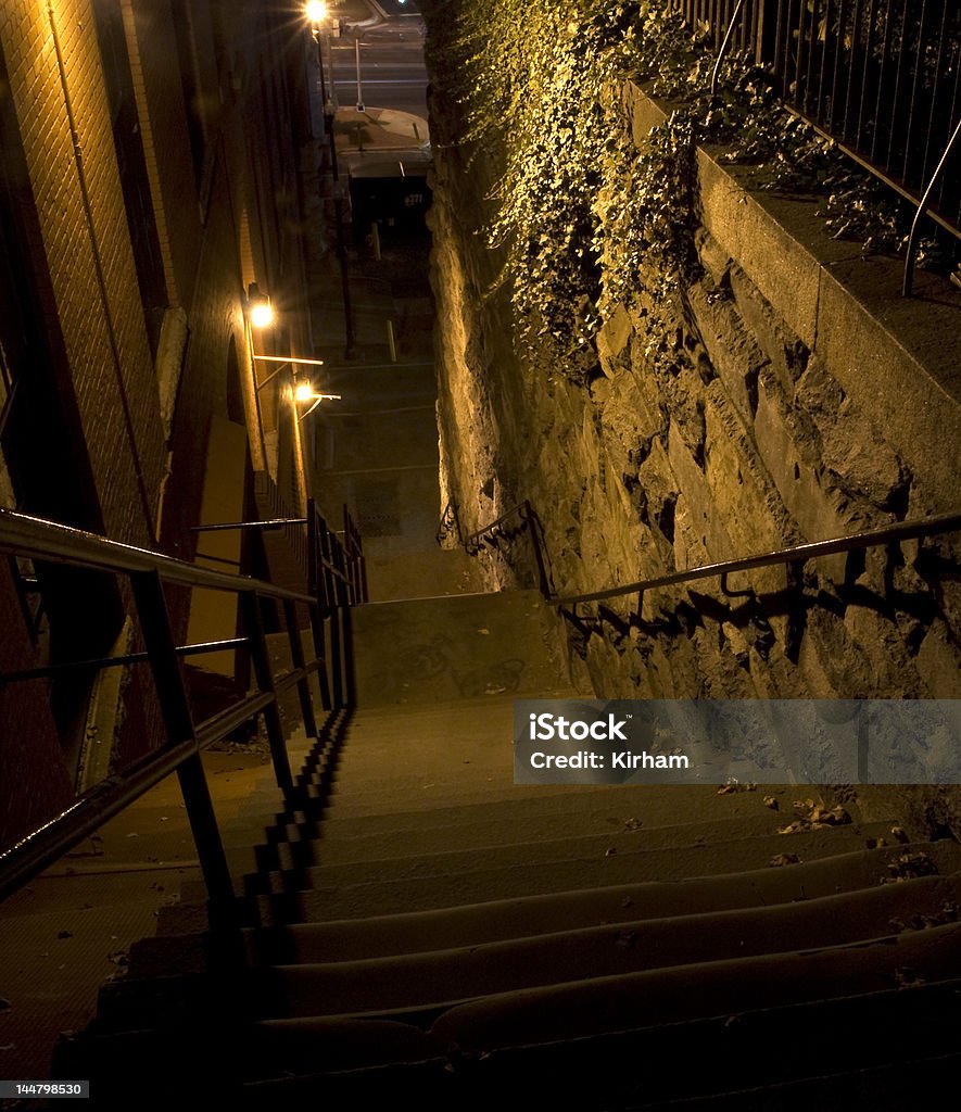 The Exorcist Steps of Prospect Street Sinister evening shot of infamous steps between Prospect Street and M Street in Washington, DC, featured in the movie ""The Exorcist"" Exorcism Stock Photo