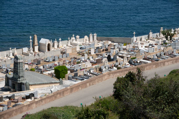 Baska, Croatia - 4th September 2021. St John the Baptist Church and cemetrey, on a hill overlooking Baska town on Krk island, Primorje-Gorski Kotar County. Also called Crkva Svetog Ivana