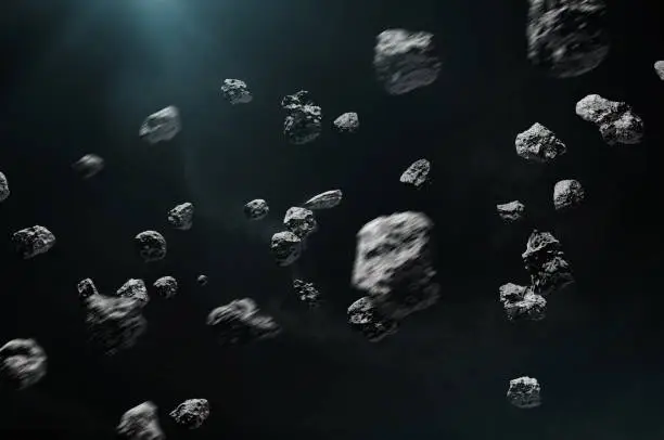 Photo of Asteroid field and nebula.