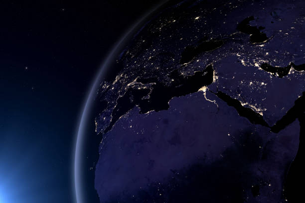 istock Earth at he night. Africa, 1447989424