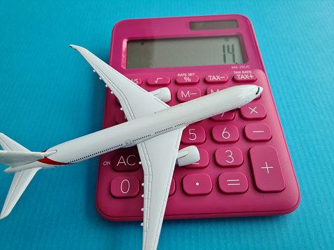 Travel calculator and airplane airfare calculation. Discount travel tourism and favorable financial rates