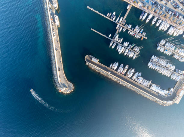 istock Saint-Tropez harbor taken by drone 1447990748