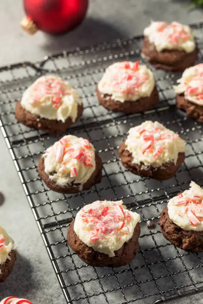 Homemade Peppermint Candycane Chocolate Cookies for Christmas