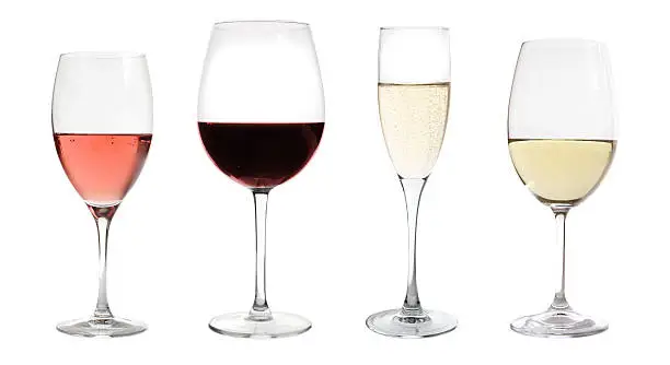 wines collection isolated on white