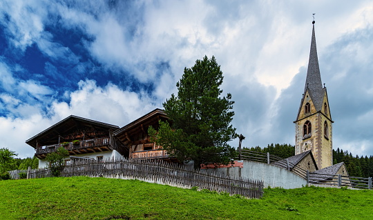 Sankt Nikolaus Curch, Durnholzer See,Alpen,Sarntal in South-Tirol,Italy.