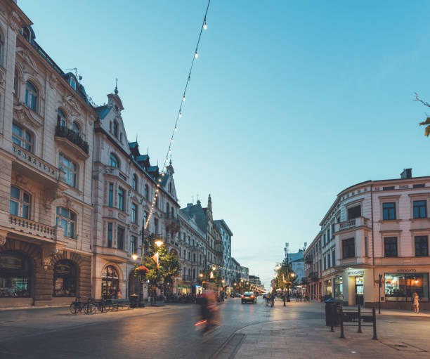 istock Piotrkowska street in Lodz during sunset 1447994074