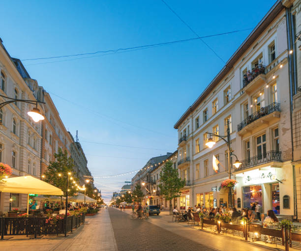 istock Piotrkowska street in Lodz during sunset 1447994542