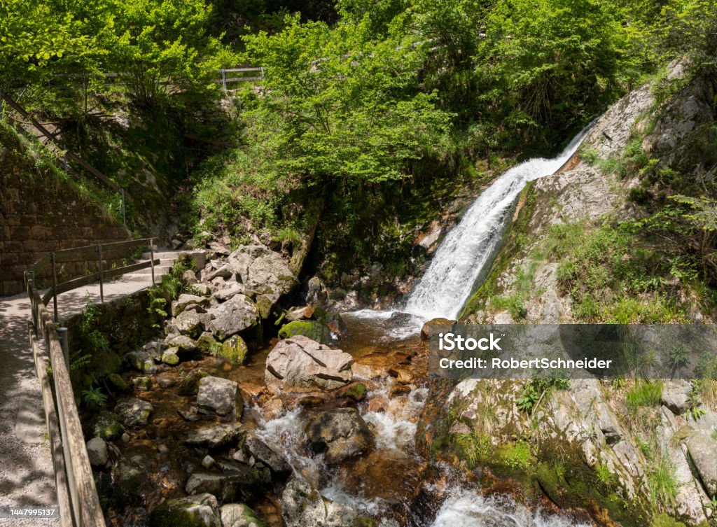 Hiking Trail At All Saints Waterfalls In The Black Forest Germany Stock ...