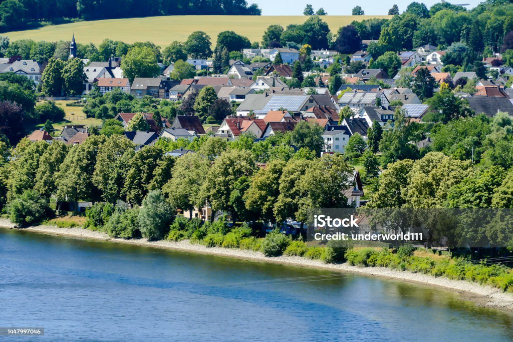 view of the river, in Sweden Scandinavia North Europe view of the river, beautiful photo digital picture Blue Stock Photo