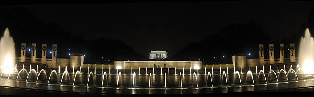 Panorama of the Lincoln Memorial stock photo