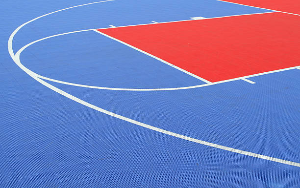 Basketball Court Abstract capture of a new basketball court. school sport high up tall stock pictures, royalty-free photos & images