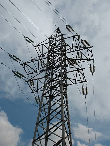 istock Electricity tower and clouds in the sky 144800012