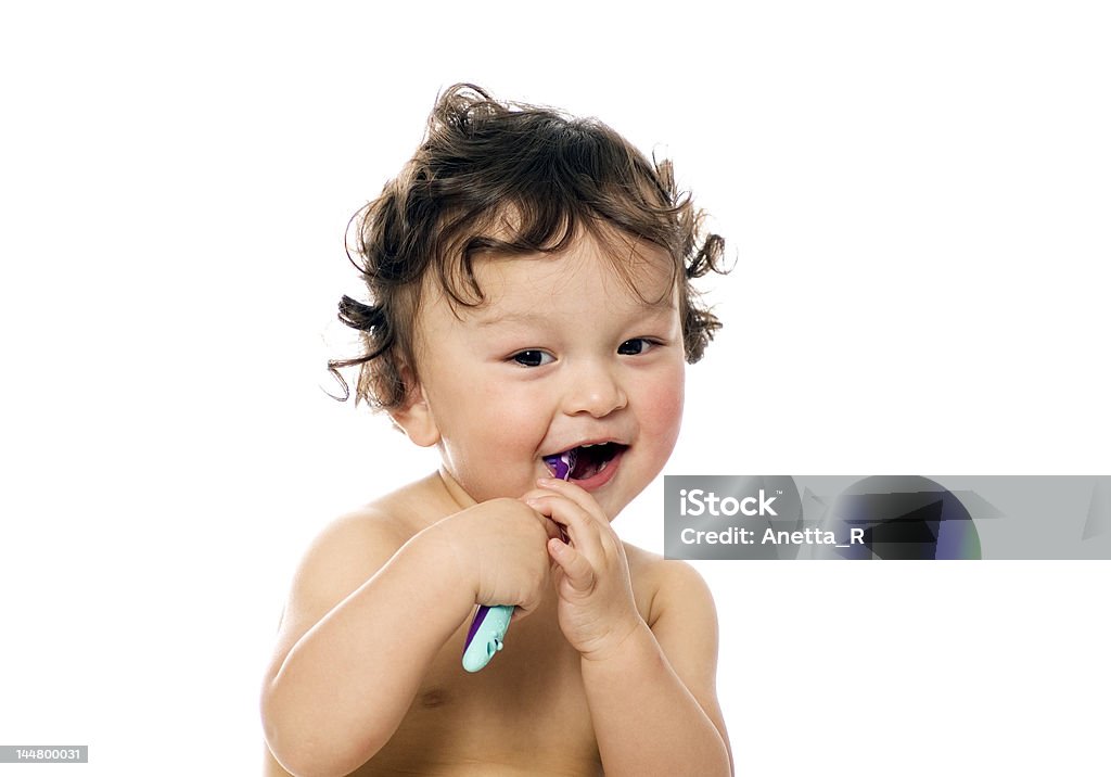 Limpieza dientes. - Foto de stock de 12-17 meses libre de derechos