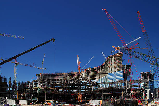 Construction Cranes stock photo