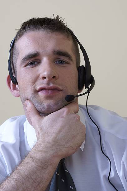 telesales worker stock photo