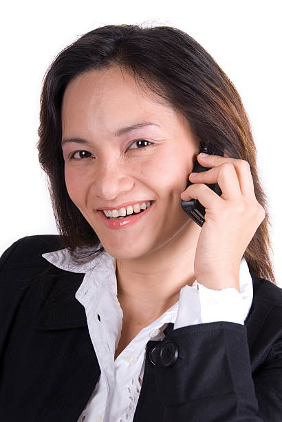 Business girl on the phone stock photo