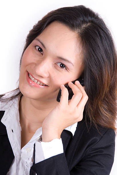 Business girl on the phone stock photo