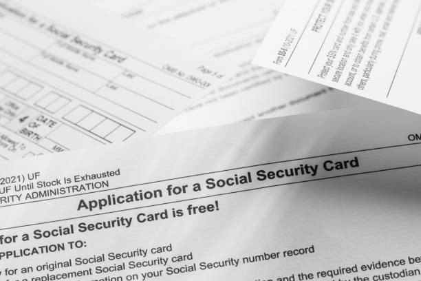 istock Form for application of social security card 1448013634