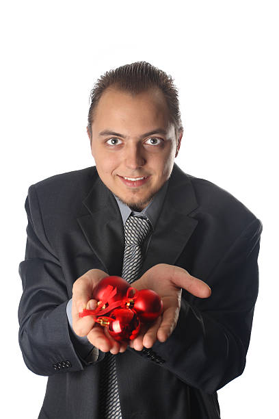 Man with balls isolated stock photo