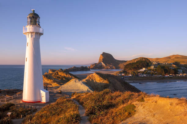 istock Castlepoint Lighthouse, sunrise panorama, New Zealand 1448014966
