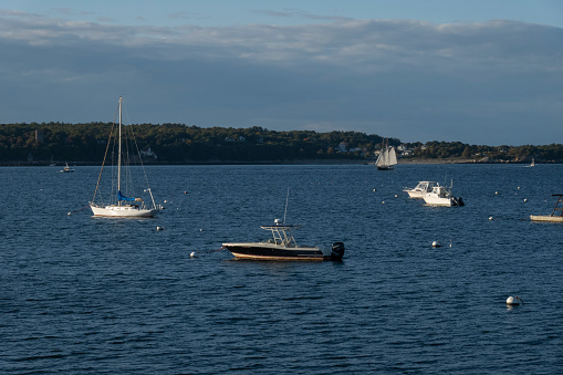 Boats seen from Eastern Point, Gloucester, MA