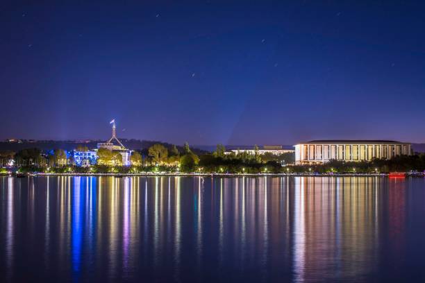 istock Gorgeous night scape of Lake Burley Griffin. 1448019775
