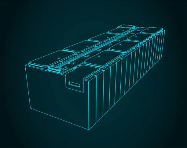 Vector illustration of Battery module illustration