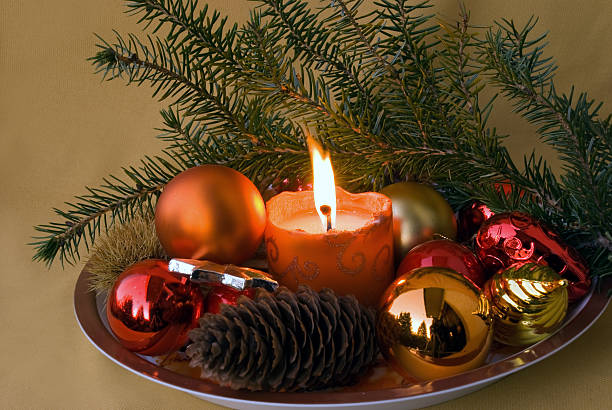 istock christmas ornament with balls and candle 144802251